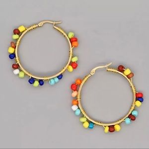 New Boho Bead Hoop Muti